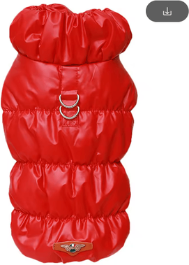 Inspire Picks SnuggleShield Cozy Dog Winter Coat For Small & Medium Pets red m