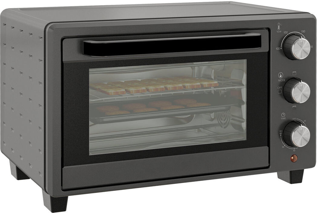 HOMCOM Mini Oven 21L Electric Grill w/ Adjustable Temp 1400W Grey 4 - Slice