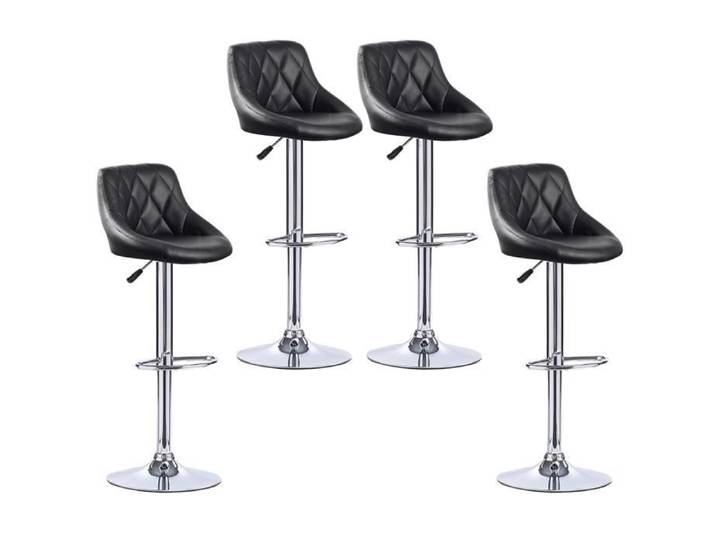 Lot de 4 Tabourets de bar design en cuir artificiel réglables en hauteur - YYiXing