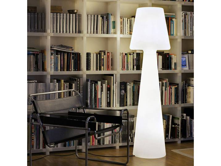 Newgarden Lola vloerlamp, hoogte 165 cm, daglicht, wit / opaal, Kunststof, Modern