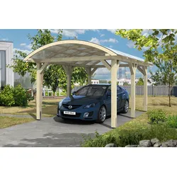 Skan Holz Franken Bogendach Einzelcarport Gr.1 376x541cm unbehandelt Holzcarport