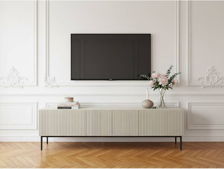 Meuble TV 200 cm KASHA Pieds noir