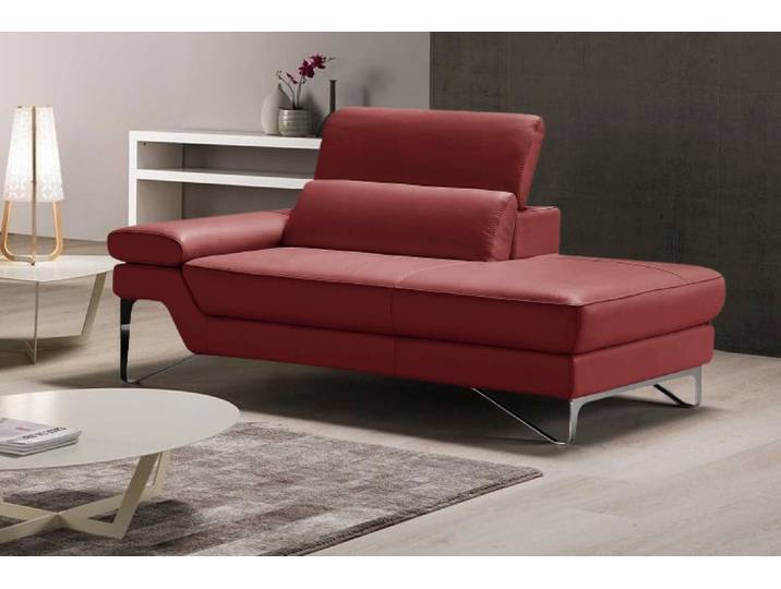 Ottomane EGOITALIANO Princess, elegantes Designsofa mit erstklassigem Sitzkomfort , rot (burgundy), B:177cm H:95cm T:108cm, Leder CAREZZA (echtes Rindsleder) ist ein Naturleder, dass die ursprünglichen Eigenschaften der Haut nicht verändert. Das Vorhandensein von verheilten Narben, Körnungsunterschiede, Falten, Adern, Unterschiede in den Farbtönen und andere Spuren, die die Natur auf diesen Fellen hinterlassen hat, sind ein Beweis für die absolute Echtheit und das Zeugnis ihres großen Wertes., Sofas, Ottomane, inkl. verstellbarem Kopfteil und edle Designmetallfüße