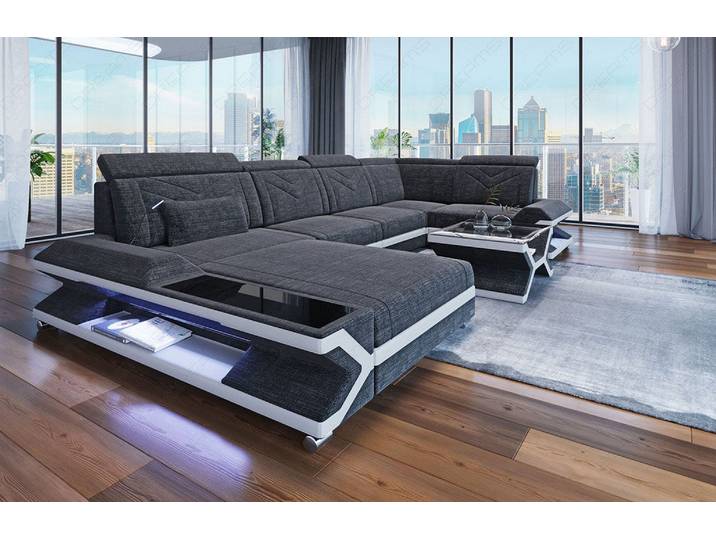 Stoff Wohnlandschaft Napoli U-Form