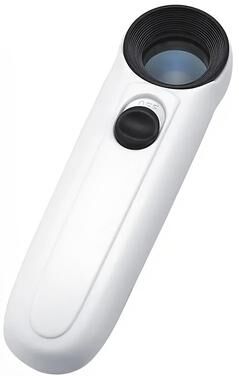 Friendly Fresh Finds HD Magnifying Glass, Handheld Magnifier With Two LED Lights, Jewelry Diamond Jade Mirror, Identification Tool white