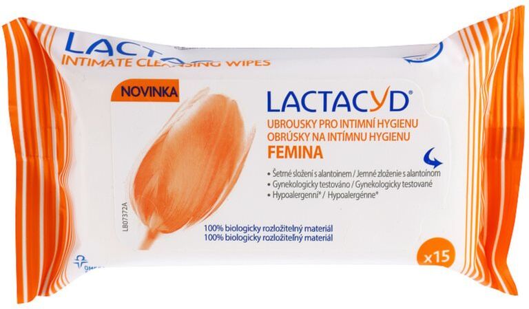 Lactacyd Femina intimate cleansing wipes 15 pc