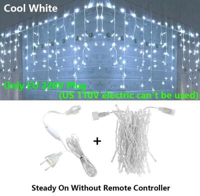 Uplift Picks FrostLine LED Icicle Lights Outdoor Christmas Garland With Remote white Steady (no Remote) 40 M eu Plug