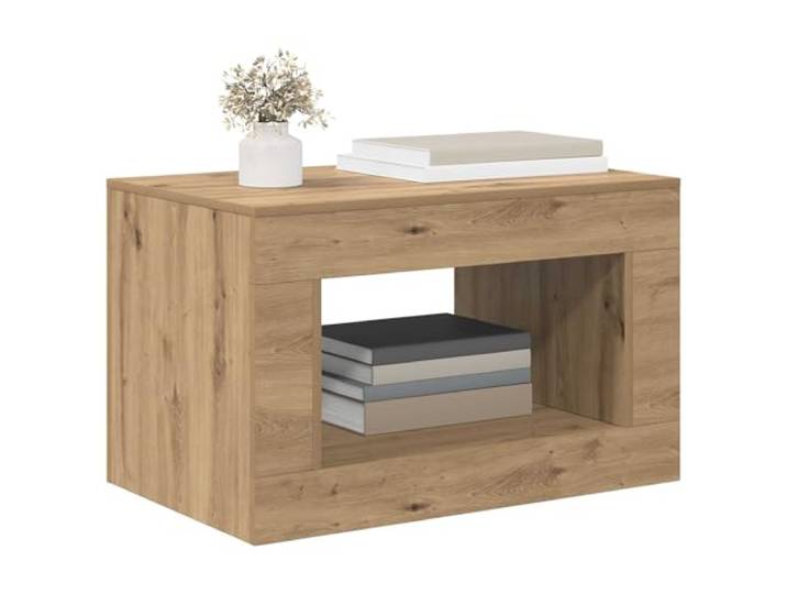 Kaffeetisch 80,5 x 50 x 50 cm aus technischem Holz Eiche handwerklich Elegantes Design, vielseitige Verwendung, robuste Konstruktion, einfache Montage, feuchtigkeitsbeständig