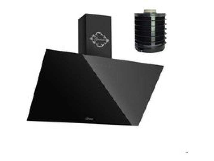 Hotte murale inclinée - GURARI - GCH 286 BL 9 - 90 cm - Noir verre - 1000 m³/h