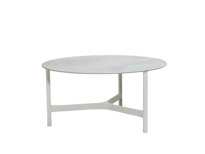 Cane-line Twist Couchtisch groß Ø90 cm Fossil Grey-White