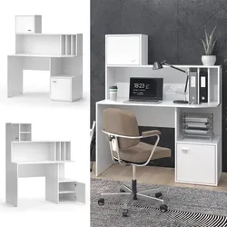 Vicco Schreibtisch Alwin Weiß 115 x 55 cm mit 2 Türen