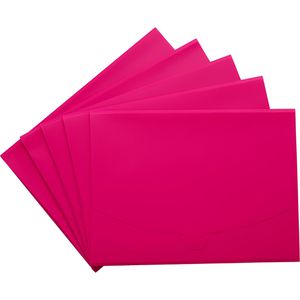 Pagna Dokumententasche Wallet 21007-34, A4, aus Kunststoff, pink, für 100 Blatt, 5 Stück