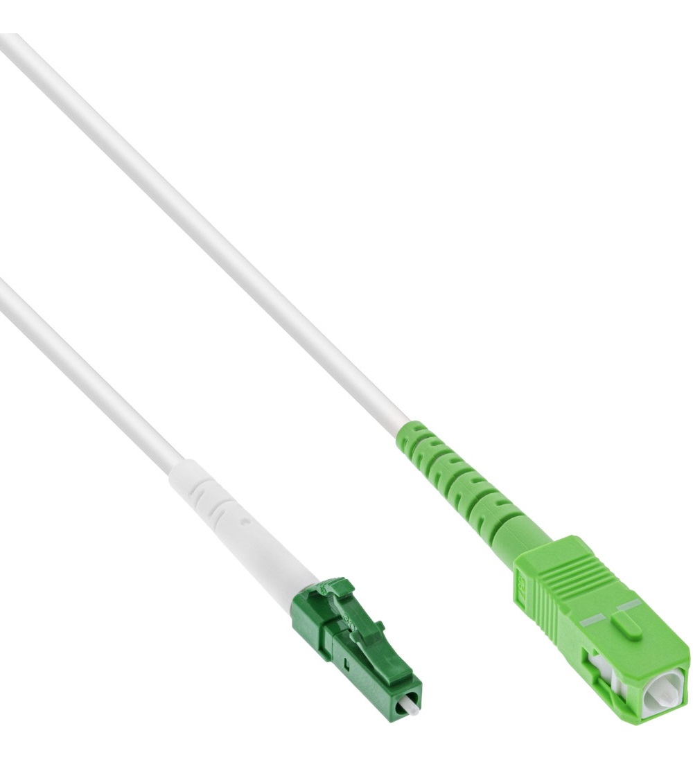 InLine LWL Simplex Kabel FTTH LC/APC 8° zu SC/APC 9/125µm OS2 2m -40°C-85°C (88402)