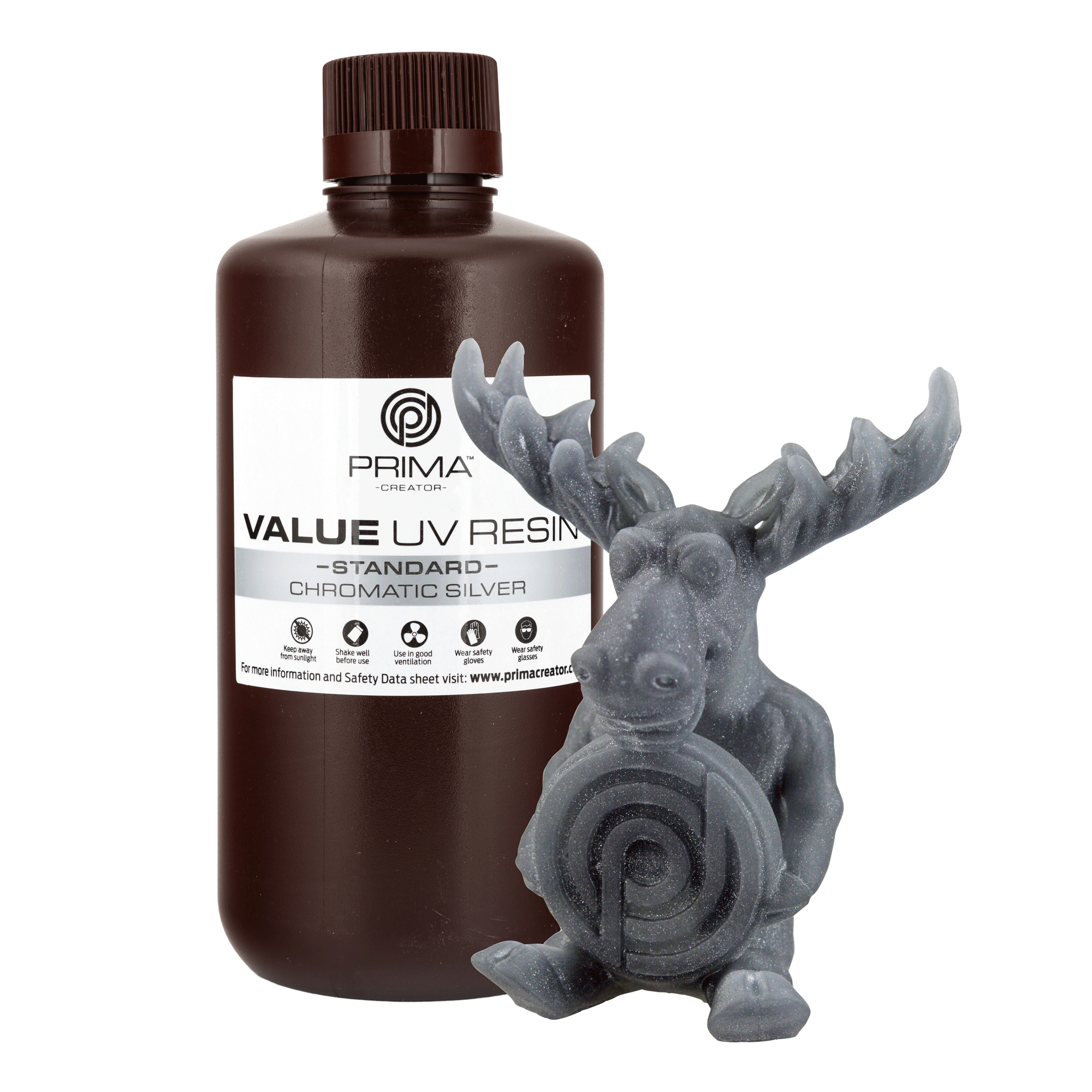 PrimaCreator Value UV / DLP Resin - 1 kg - Chromatic Silver PV-RESIN-B405-1000-CS