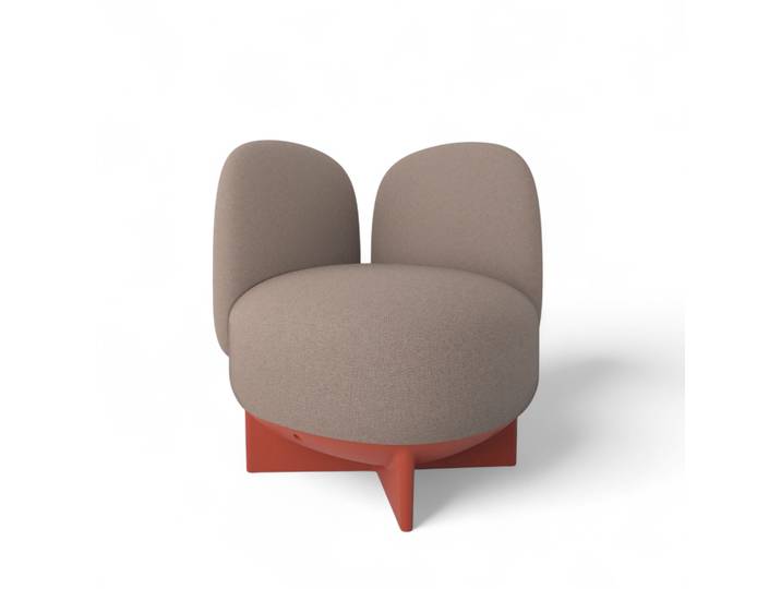 Gaber To-Go Hocker mit Rücken- & Armlehne, Rosa/Ziegelrot, Neu
