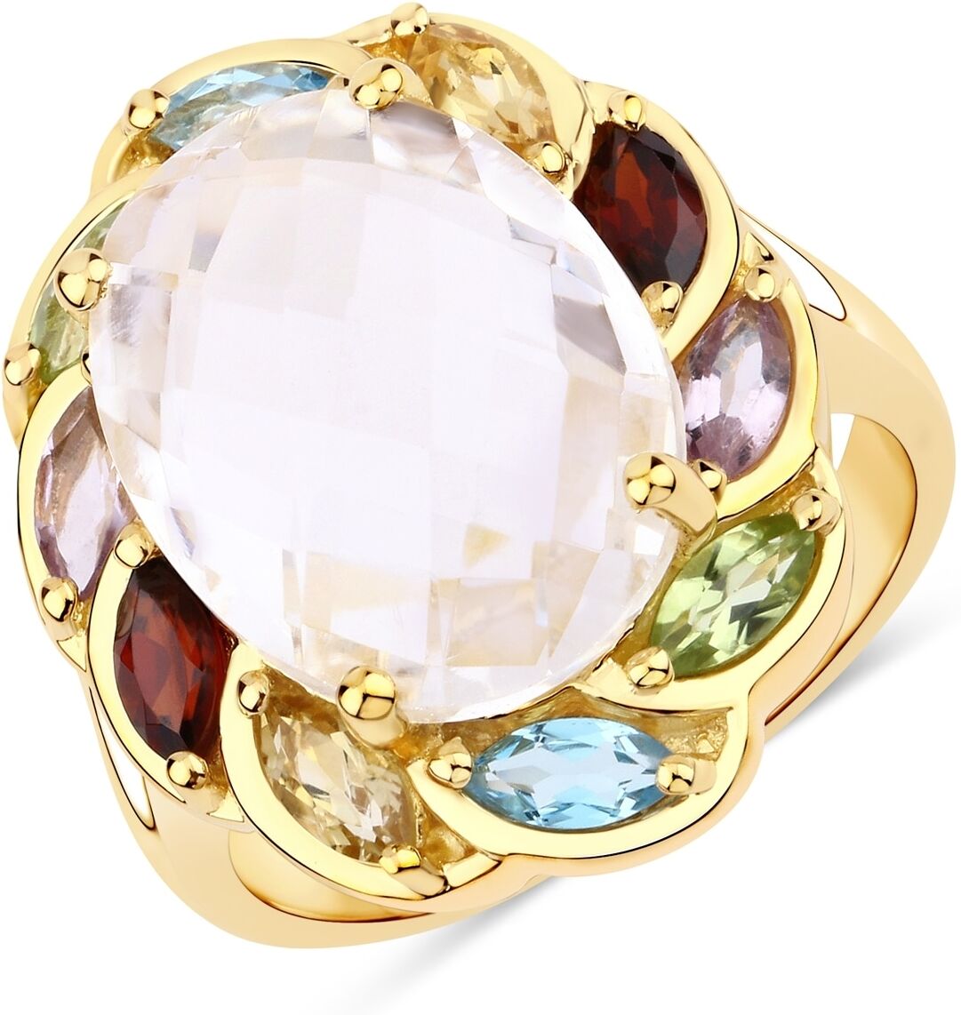 Fingerring RAFAELA DONATA "K701" Gr. 60, bunt (gelbgold), Fingerringe, Damen, 60, 2,8mm, Fingerring, aus Sterling Silber