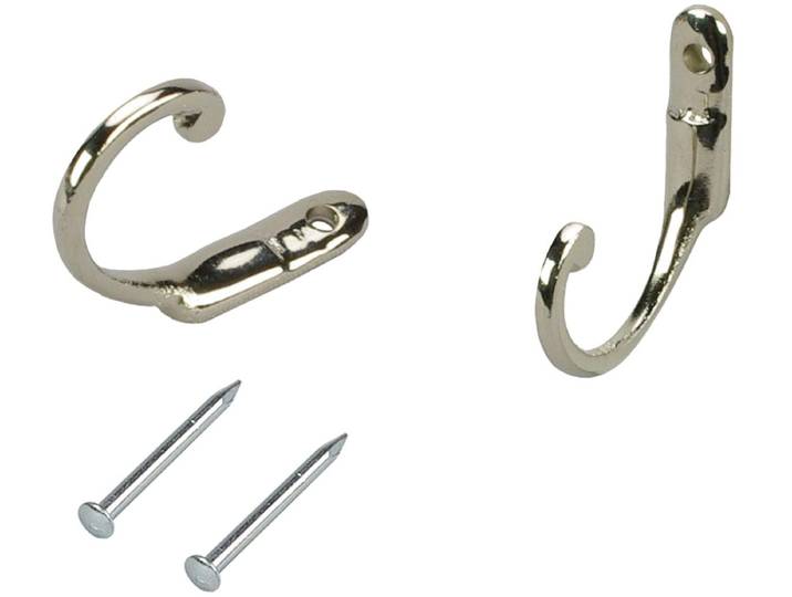 Zierhaken LIEDECO, grau (nickelfarben), Metall, Haken, Zierhaken, für Vorhänge