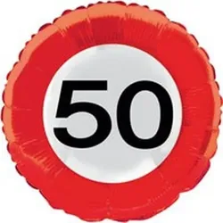 50. Geburtstag Verkehrsschild Folienballon
