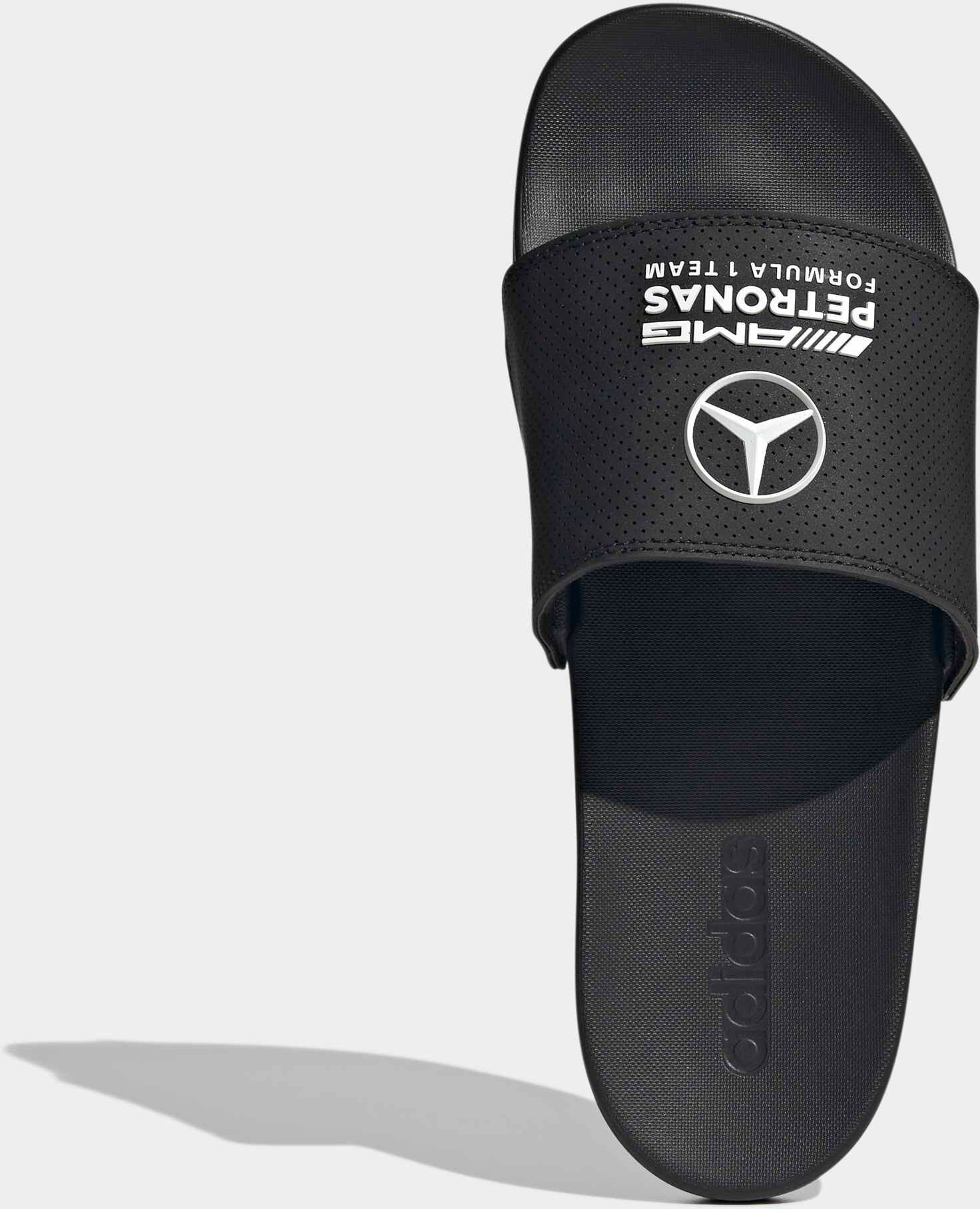 Badesandale ADIDAS PERFORMANCE "ADILETTE COMFORT MER BADESCHLAPPEN", Damen, Gr. 48,5, schwarz-weiss (core schwarz, core schwarz, ftwr weiß), Synthetik, Schuhe Badesandale, Mercedes AMG Motorsport core schwarz, core schwarz, ftwr weiß 48,5