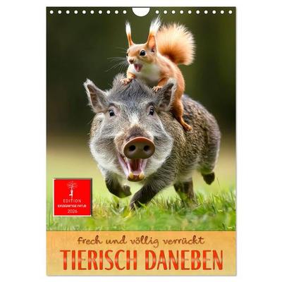 Tierisch daneben - frech und völlig verrückt (Wandkalender 2026 DIN A4 hoch), CALVENDO Monatskalender
