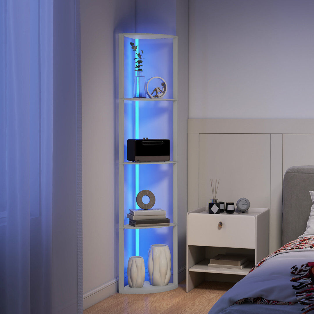 Metro RGB LED Floor Lamp with Remote Control for Bedroom Living Room Grey 163cm H X 42cm W X 29.5cm D