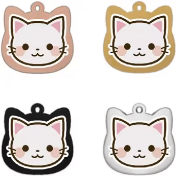 Inspire Picks Personalized Stainless Steel Pet Name Tag With Colorful Pattern Design 14 gold