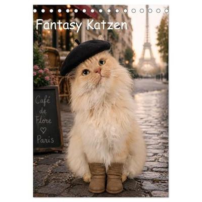 Fantasy Katzen (Tischkalender 2027 DIN A5 hoch), CALVENDO Monatskalender