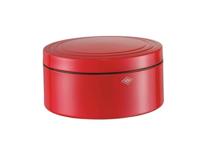 WESCO Gebäckdose Classic Line in der Farbe redorange, pulverbeschichtetes Stahlblech, 4 Liter Volumen, schließt dicht, Special Edition Weihnachten