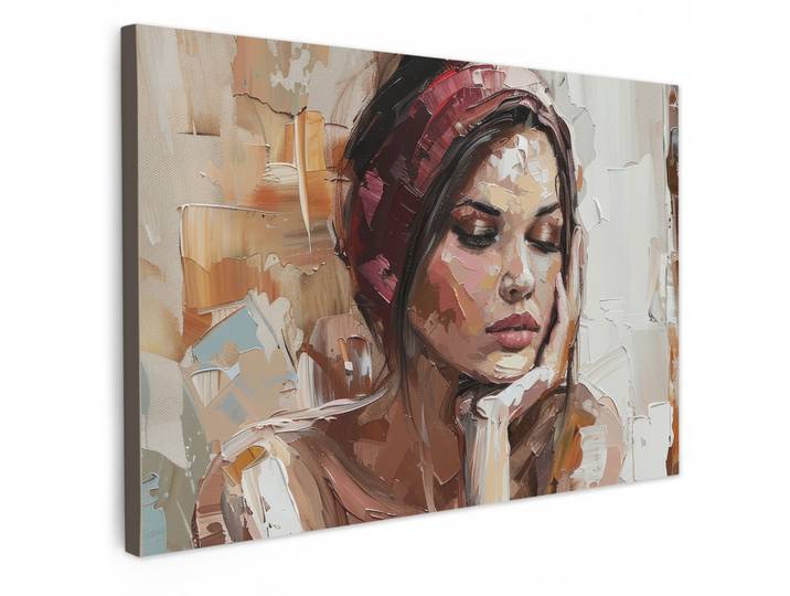 LEINWANDBILD Frau - Lackierung - Porträt - Modern Groß 140x90 cm