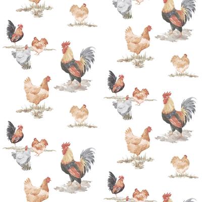 Galerie Wallcoverings Just Kitchens Free Range Chickens Vinyl on Non-woven Matte Wallpaper Roll