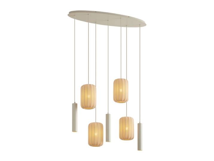 Qazqa Suspension Japandi Beige 7 Lumières - Pluni Tuba