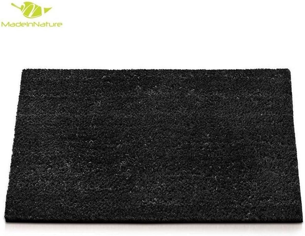 Antraciet buiten deurmat van natuurlijke vezels, 50 x 80 cm