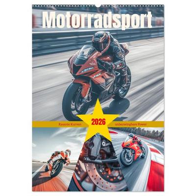 Motorradsport (Wandkalender 2026 DIN A2 hoch), CALVENDO Monatskalender