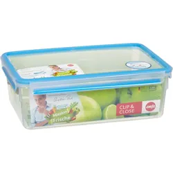 Emsa Frischhaltedose Clip & Close 604892, Polypropylen Kunsstoff, rechteckig, transparent / blau