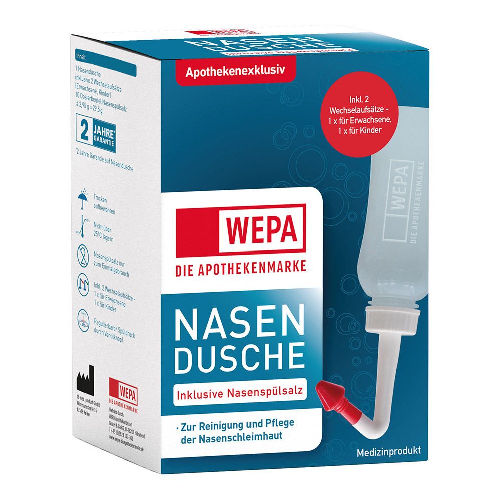Wepa Nasendusche mit 10x2,95 g Nasenspülsalz 1 St
