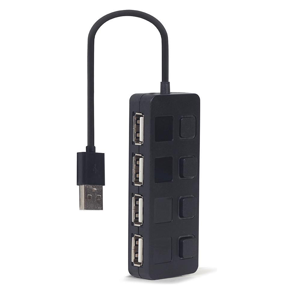 Gembird USB 2.0 4-port hub with switches (USB-A, 4 Ports) (UHB-U2P4-05)
