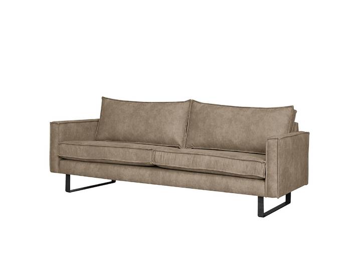 2,5-Sitzer Sofa Liel Braun/Cappuccino Microfaser Priya 178 x 84 x 94cm Industrial