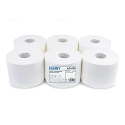 Plock GmbH Jumbo Toilettenpapier FUNNY - 2- lagig - weiß - 12 Rollen - Centerfeed
