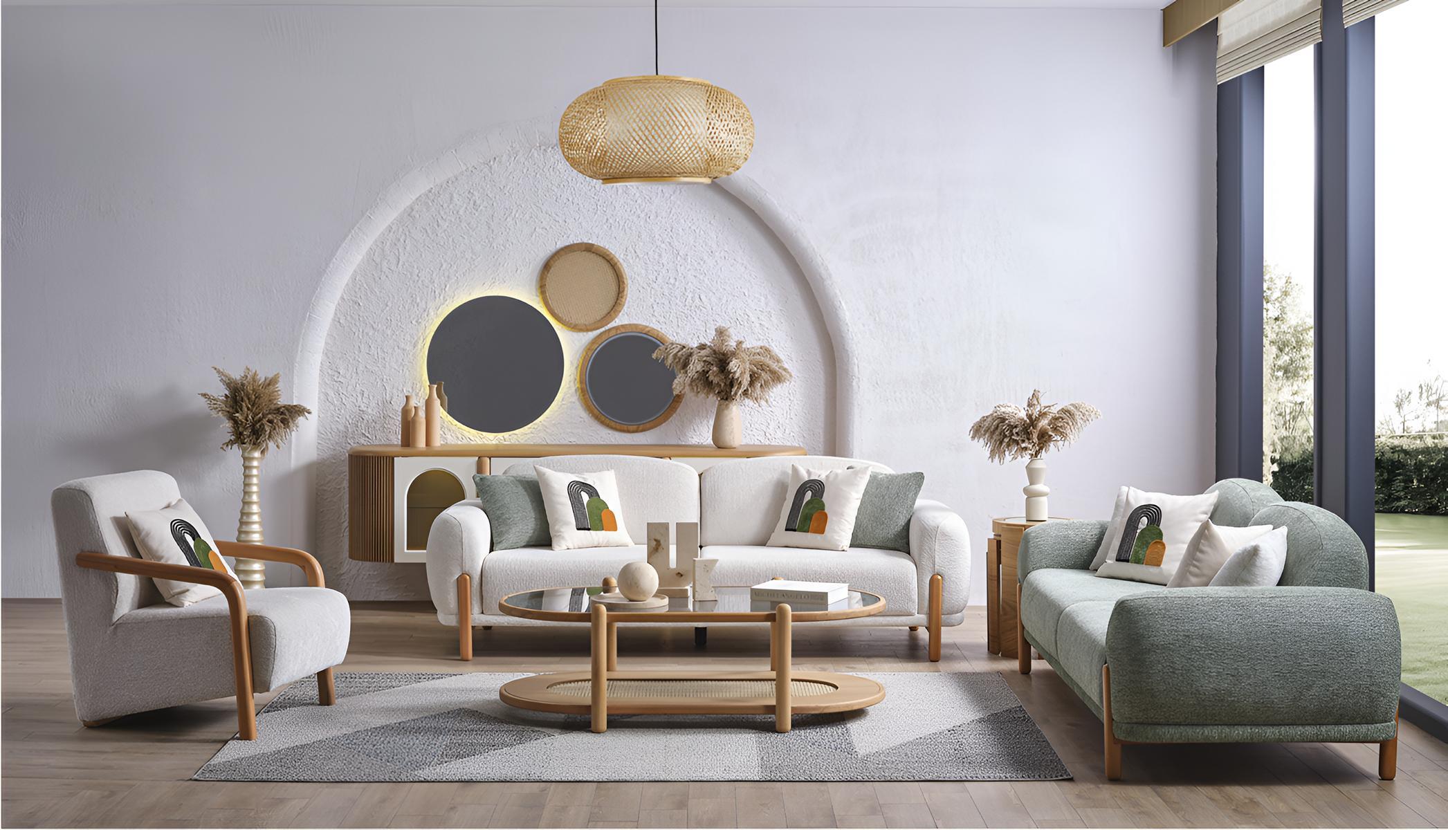 Bequemes Sofa-Set mit 2 Sofas - Modernes Design und Komfort Hochwertig Möbel