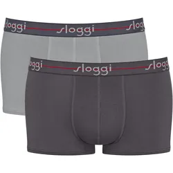 Sloggi Herren Hipster 2er Pack - Start Hipster C2P box, Boxershort, Baumwolle Grau/Schwarz / XL