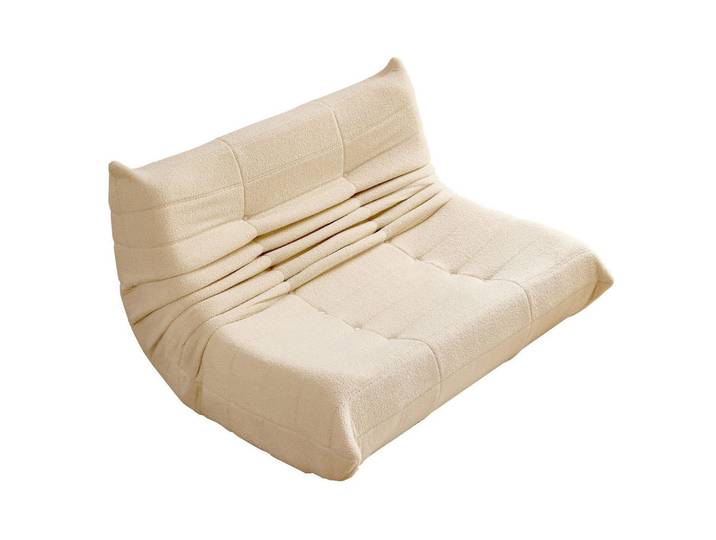 Modfu Sofa 149x120x82 cm Beige Doppelsofa Ergonomische Unterstützung, 120x82x149 cm, Gartenmöbel, Loungemöbel, Loungesessel
