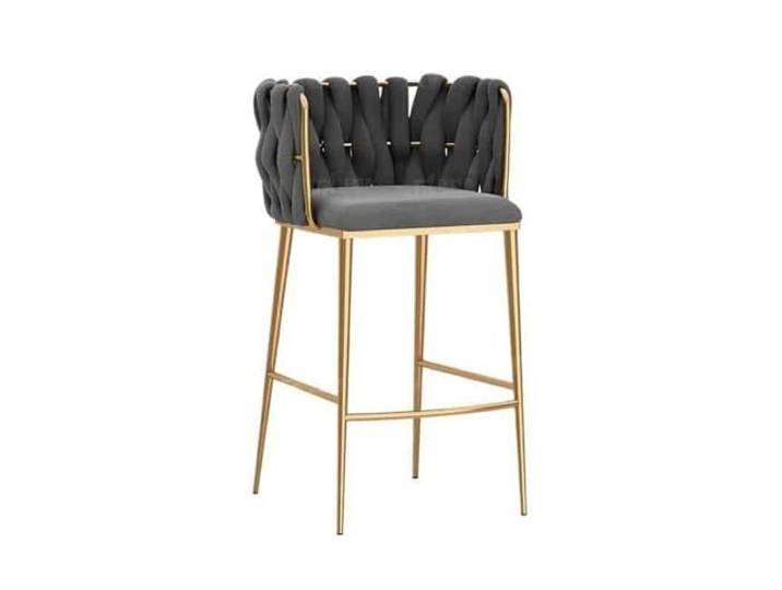 Höhenhocker Metallstuhl for Zuhause, Bar, Esszimmerstuhl, Rezeption(Grigio)