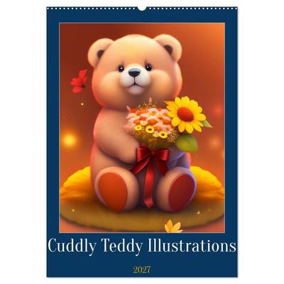 Cuddly Teddy Illustrations (Wall Calendar 2027 DIN A2 portrait), CALVENDO 12 Month Wall Calendar