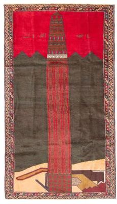 ECARPETGALLERY Hand-knotted Rizbaft Dark Green Wool Rug - 3'6 x 6'3