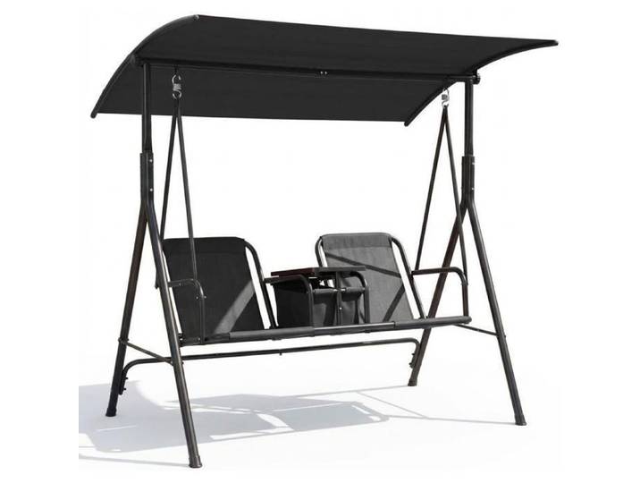 Balancelle de jardin Balancelle de jardin double Balancelle pour deux personnes avec pare-soleil réglable Fauteuil suspendu double