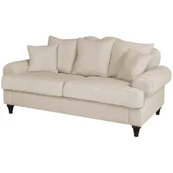 SOFA beige Landhaus, Couch 3-Sitzer 200 cm