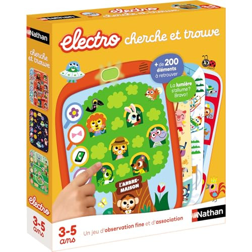 Nathan Electro zoeken en vinden – Educatief elektronisch leerspel met touchscreen en 10 geïllustreerde kaarten