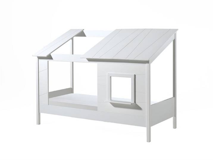 58 aufm Kessel Kinderbett Baumhausbett Katleen 214x105x159 Kinderbett Massivholz+MDF Weiß (inkl. Versand, Lieferung bis Verwendungsstelle), Liegefläche 90 x 200, mit Rolllattenrost, offene Dachkonstruktion