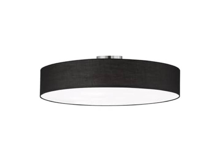 Trio Leuchten Plafonnier Hotel 603900502 en métal nickel mat\, abat-jour en tissu noir\, sans 5 ampoules E27