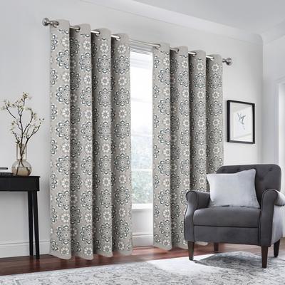 RT Designers Collection Tilley Reversible Room Darkening Window Curtain Solid to Print